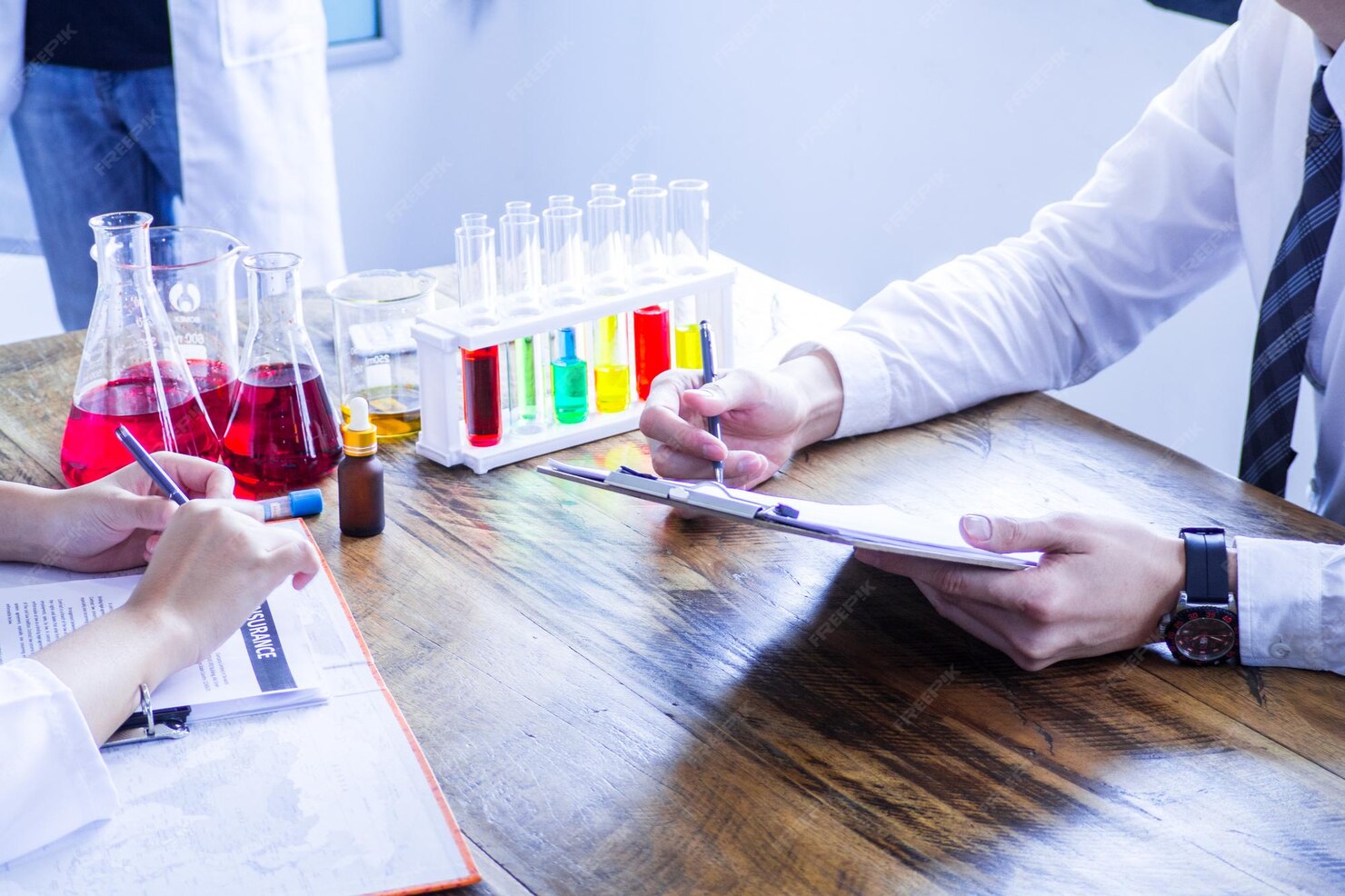 Scientist with test tube